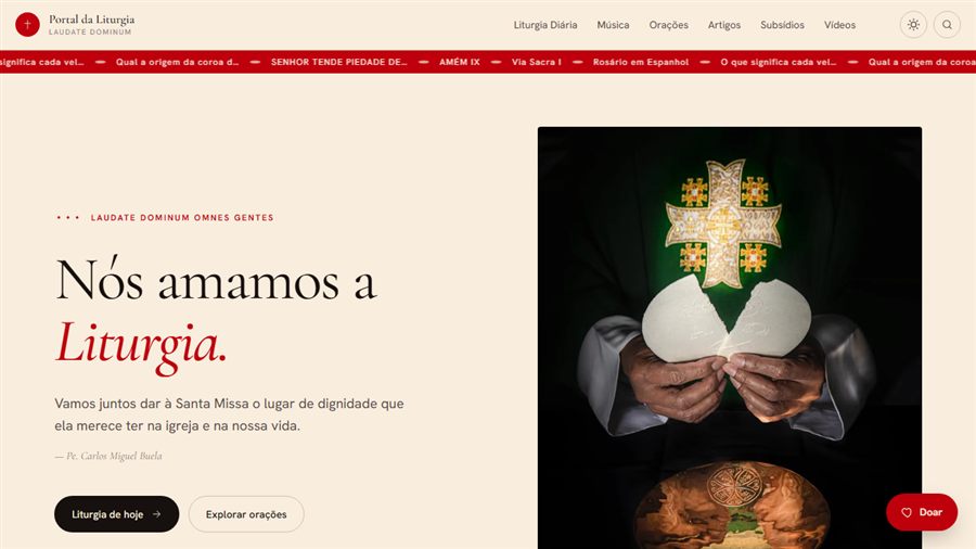 Site do Portal da Liturgia, produzido pela DuoBro